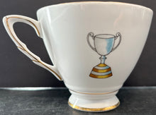Load image into Gallery viewer, Saskatchewan Roughriders 1950s CFL Tea Cup + Saucer Bone China Royal Stafford Grey Cup
