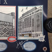 Load image into Gallery viewer, Autographed Johnny Bower And Tony Esposito Original Six Arena Poster
