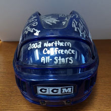 Load image into Gallery viewer, Autographed 2002 ECHL Northern Conference All-Star Team CCM Blue Helmet.
