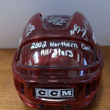 Load image into Gallery viewer, Autographed 2002 ECHL Northern Conference All-Star Team CCM Red Helmet
