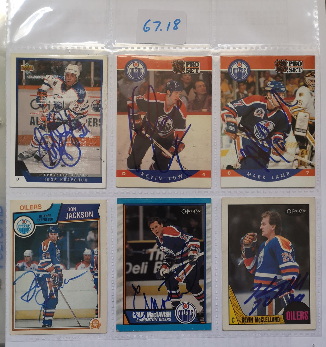 6 autographed Edmonton Oilers Hockey Cards #18 – Glory Days Sports