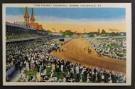 3 Vintage Postcard Triple Crown Horse Racing Tracks including Churchill Downs