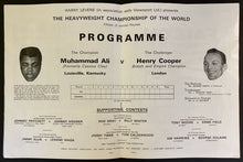 Load image into Gallery viewer, 1966 Vtg Boxing Program Muhammad Ali Cassius Clay TKOs Henry Cooper in London
