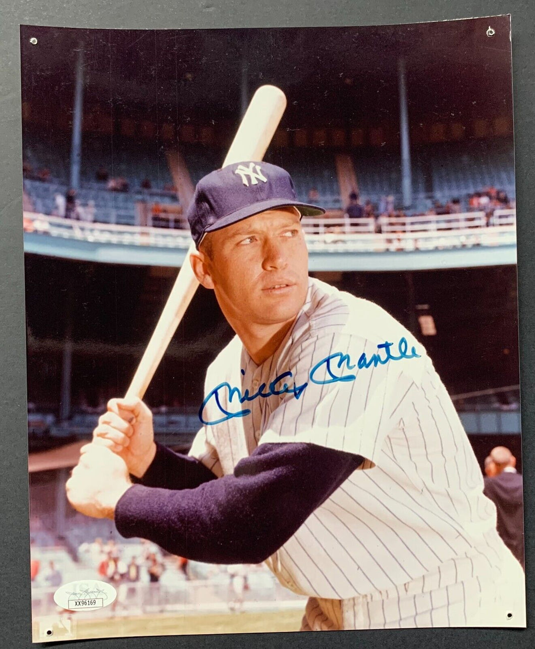 Mickey Mantle Autographed Color Photo New York Yankees MLB Baseball JSA LOA VTG