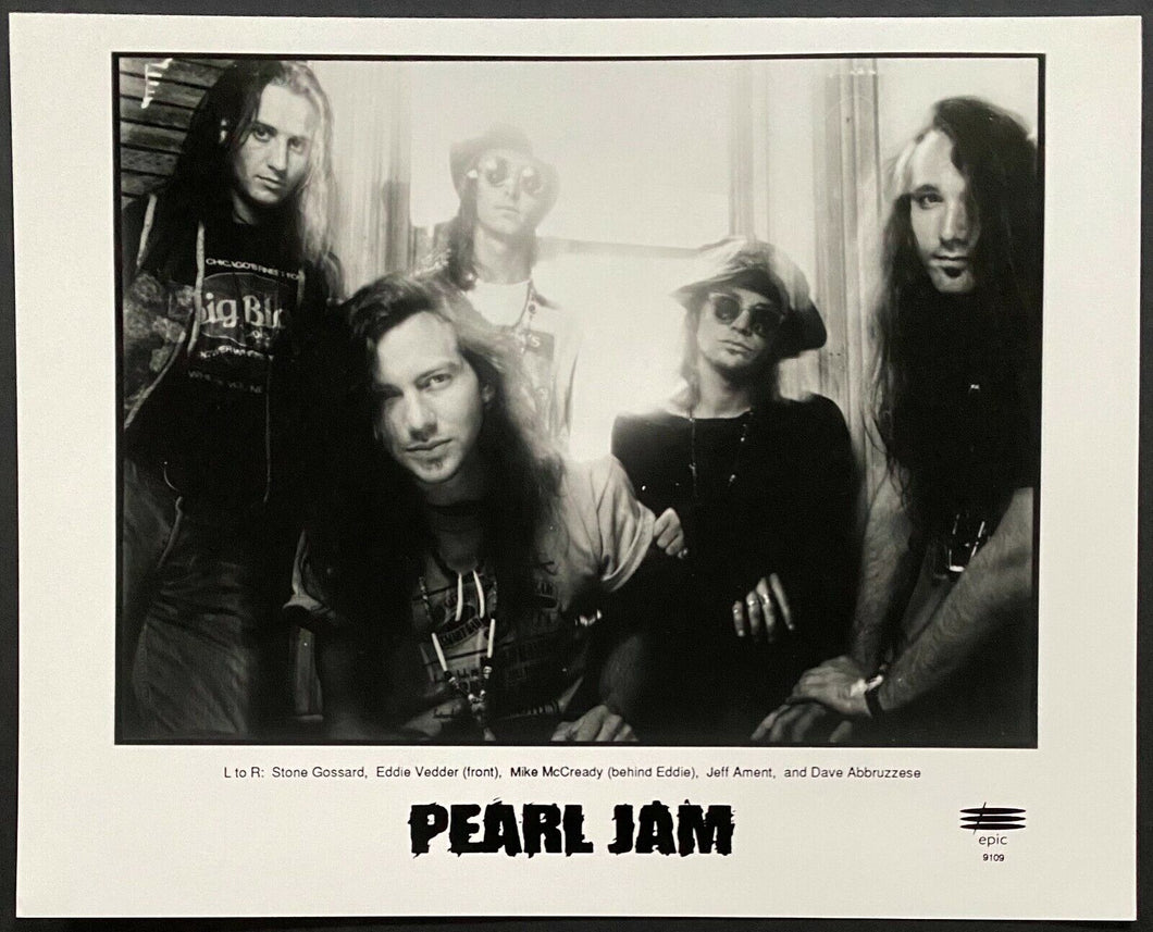 Vintage Pearl Jam Epic Records Publicity Photo Eddie Vedder Grunge Music