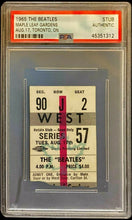 Load image into Gallery viewer, 1965 PSA Authentic The Beatles Concert Ticket Stub Maple Leaf Gardens Toronto
