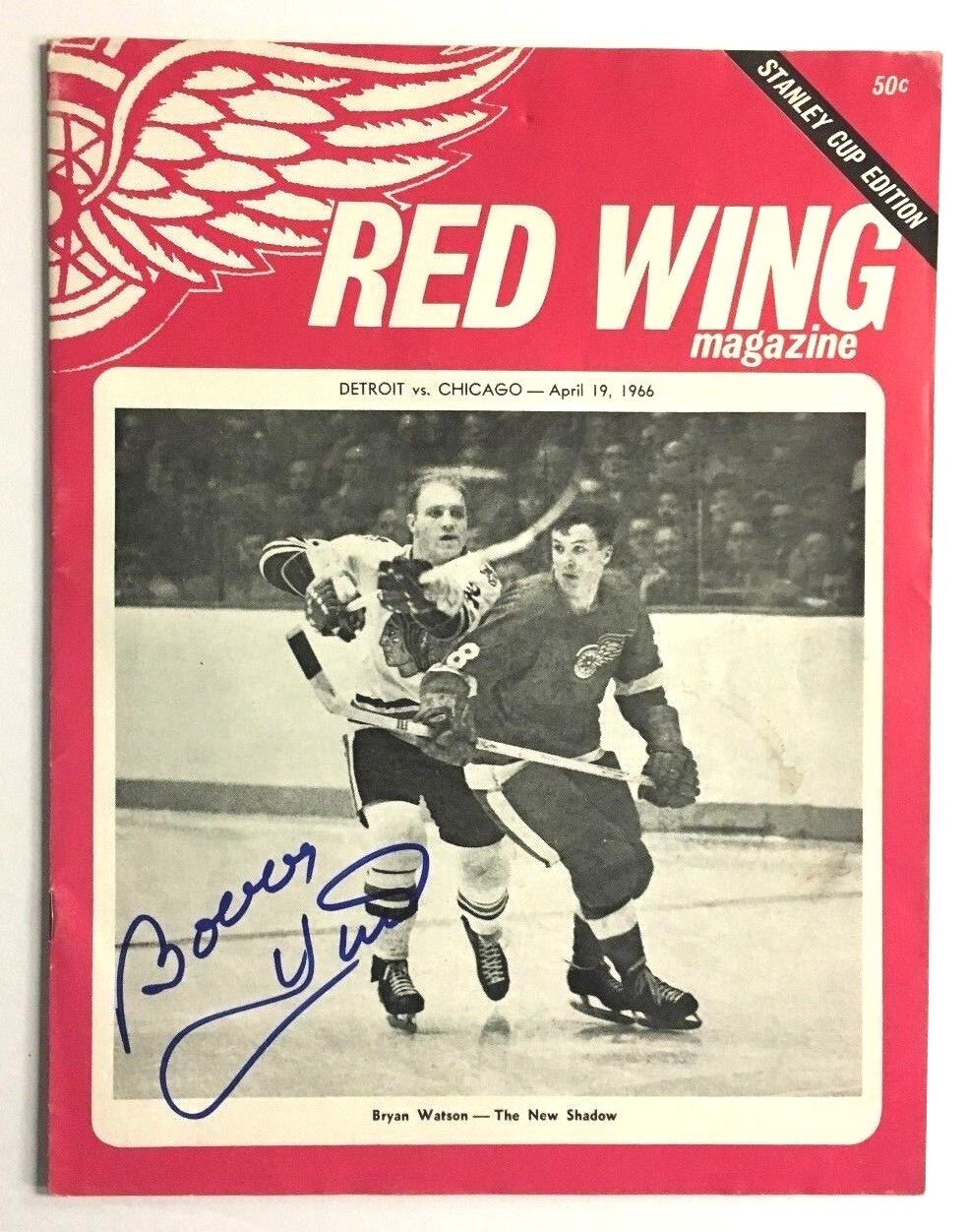 1966 Detroit Olympia Hockey Program Game 6 Stanley Cup Hull Autographed Cover