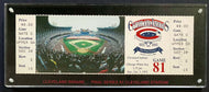 1993 Cleveland Stadium Final MLB Game Unused Baseball Ticket Lucite Encased