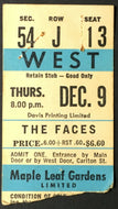 1971 The Faces  + Rod Stewart Concert Ticket Maple Leaf Gardens Toronto Ron Wood