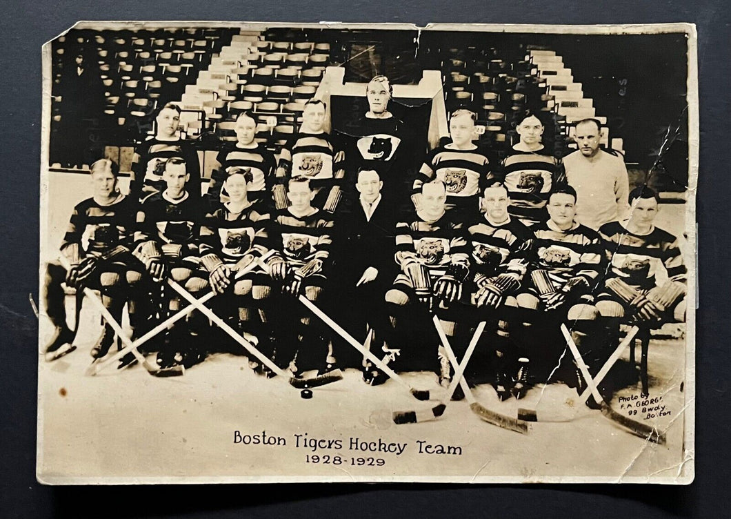 1928 - 1929 Boston Tigers League Champions Hockey Team Photo