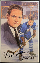 Load image into Gallery viewer, Red Horner Autographed Signed Hockey Hall of Fame Postcard NHL VTG JSA Leafs
