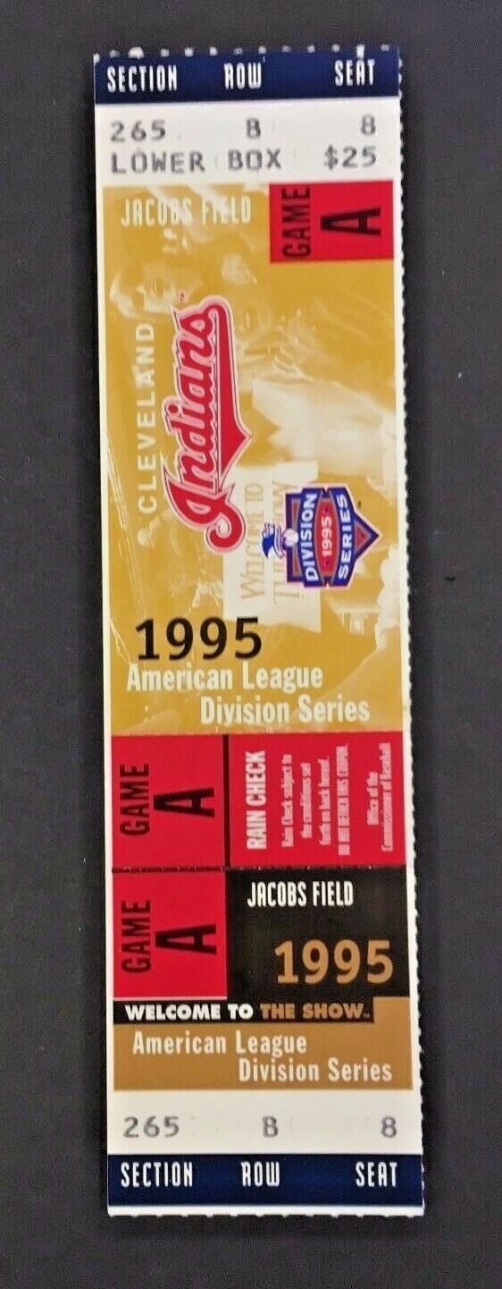 1995 MLB ALDS Cleveland Indians v Boston Red Sox Baseball Game A Ticket