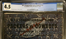 Load image into Gallery viewer, 1967 NFL Football Vtg Ice Bowl Game Program Green Bay Packers Dallas Cowboys CGC
