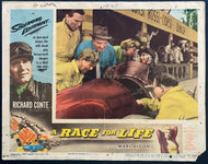 1954 Vintage Car Racing Movie Lobby Card A Race For Life Film Richard Conte