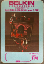 Load image into Gallery viewer, 1981 Rush Special Guest FM Pass Moving Pictures Richfield Coliseum icert EX 5
