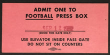 Load image into Gallery viewer, 1952 Wrigley Field Football Press Box Pass Chicago Bears NFL Vintage Sports
