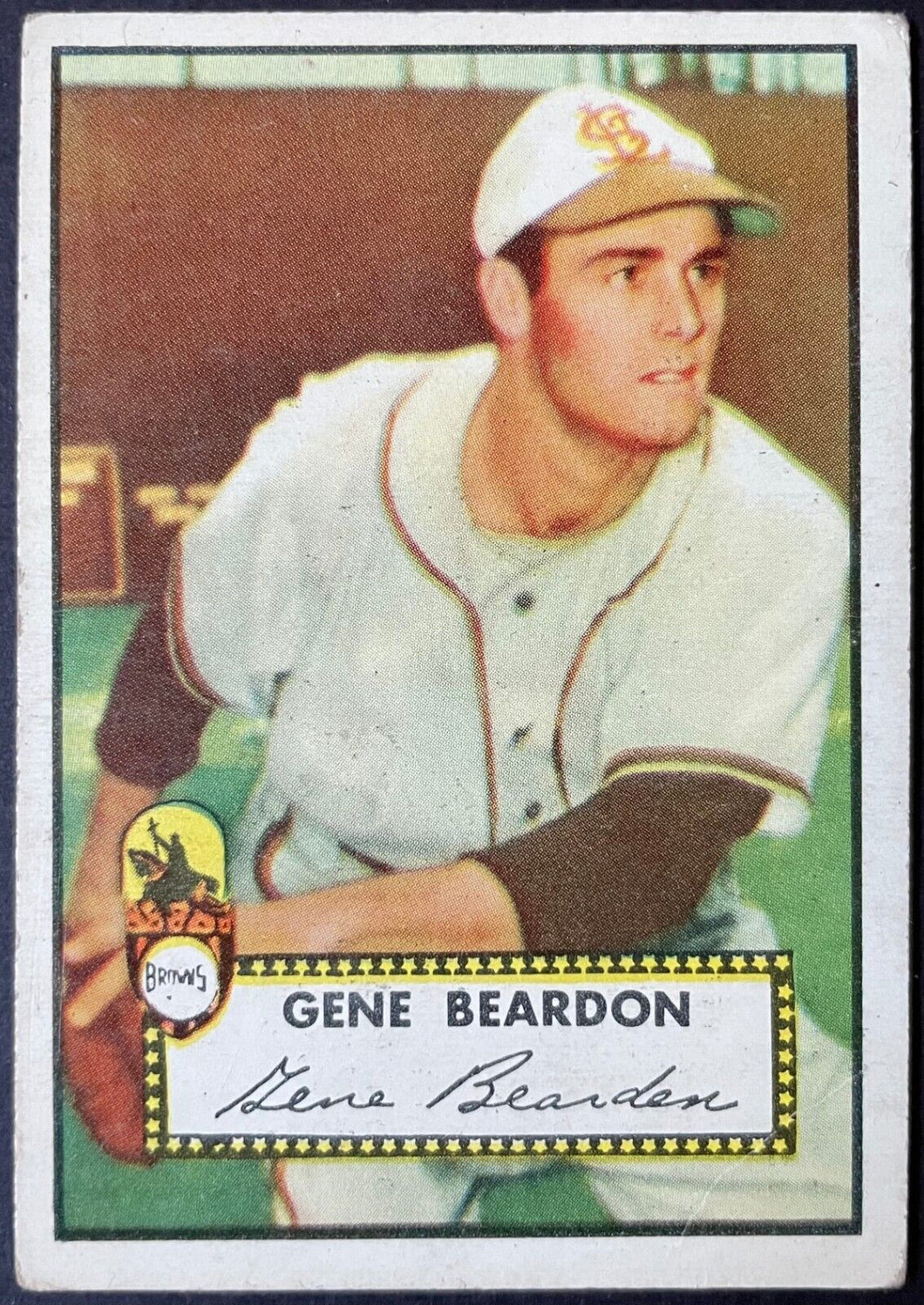 1952 Topps Baseball Gene Beardon #229 St. Louis Browns MLB Card Vintage