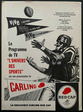 Load image into Gallery viewer, 1961 NFL Guide Carling Beer Promo Vintage Football Publication Quebec French
