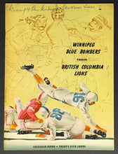 Load image into Gallery viewer, 1956 CFL Football Program Winnipeg Blue Bombers vs British Columbia Lions VTG
