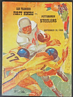 1958 NFL Football Program San Francisco 49ers v Pittsburgh Steelers Vintage