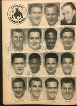 Load image into Gallery viewer, 1954 CFL Football Program Edmonton Eskimos Vs Calgary Stampeders Autographed x7
