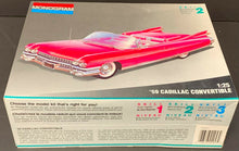 Load image into Gallery viewer, Monogram ‘59 Cadillac Convertible 1/25 Scale Model Car Kit Original Box

