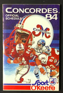 1984 CFL Football Montreal Concordes Season Pocket Schedule Sked Vintage Okeefe
