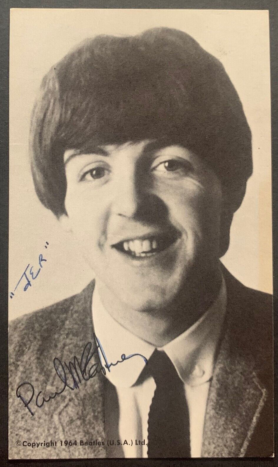 1964 Beatles Exhibit Cards x4 Vintage Harrison McCartney Starr Lennon Rock&Roll