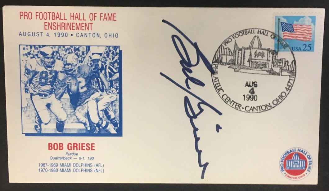 1990 Bob Griese Signed First Day Cover Autographed Football HOF Induction JSA
