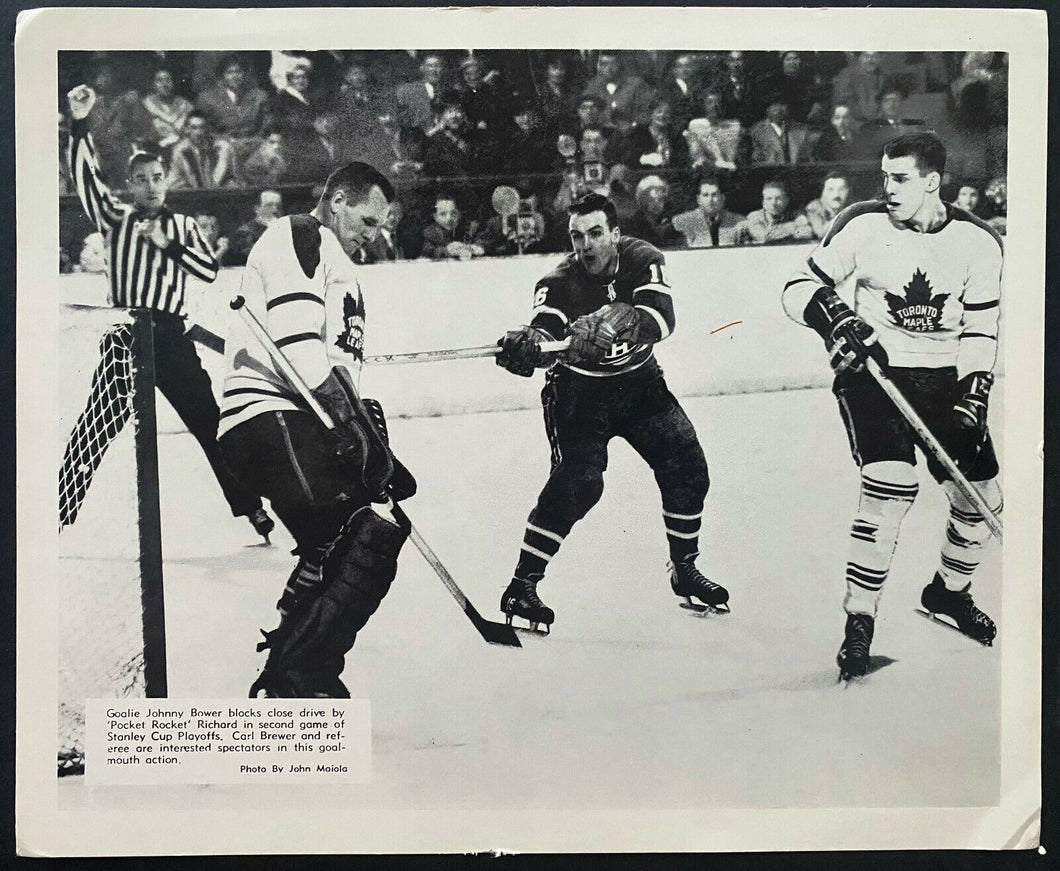 1960's Montreal Forum NHL Hockey Photo Leafs vs Canadiens Bower Brewer Richard