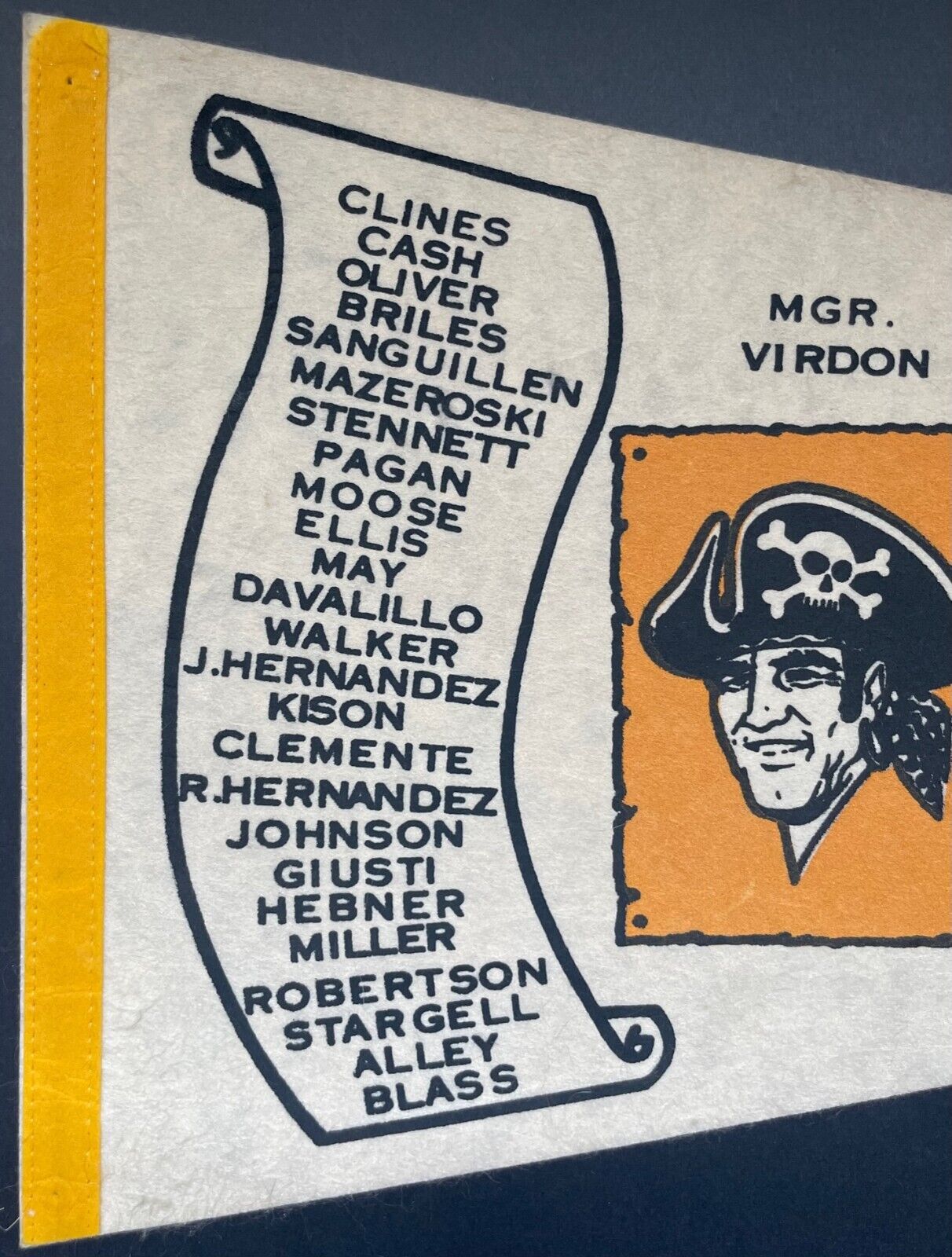 1971 Pittsburgh Pirates World Series Champion Roster Scroll Pennant ML