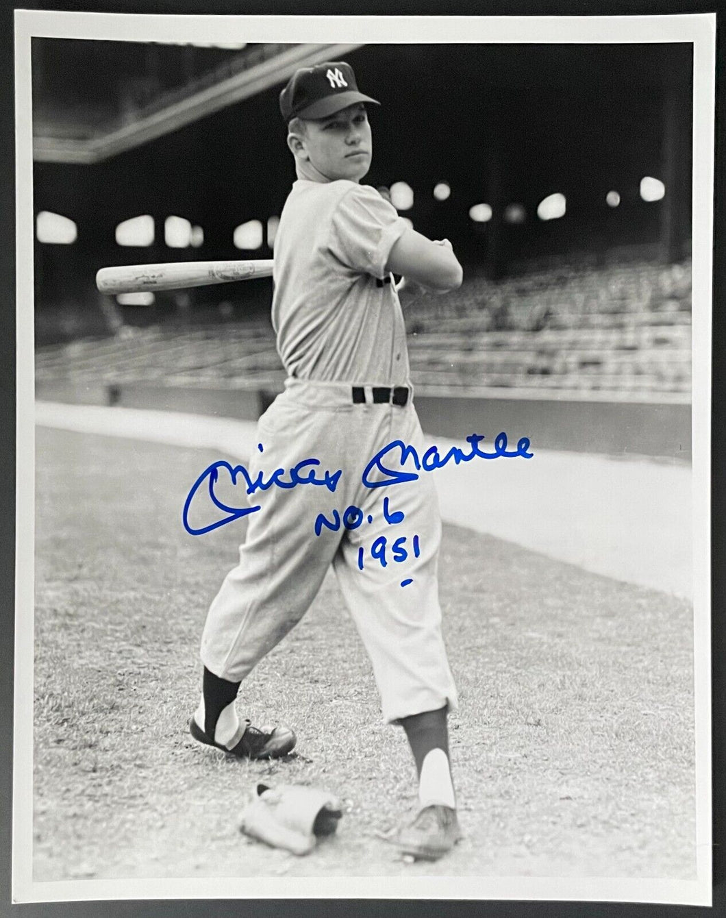 Mickey Mantle Autographed Oversized Photo Signed New York Yankees MLB PSA LOA
