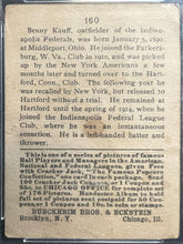 Load image into Gallery viewer, 1915 Benny Kauff Cracker Jack Baseball Card #160 Graded &amp; Slabbed VG 3 PSA

