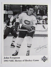 Load image into Gallery viewer, 1993 NHL Heroes Of Hockey John Ferguson Autographed Upper Deck Photo Canadiens
