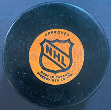 Load image into Gallery viewer, Vancouver Canucks NHL Game Puck Viceroy Approved MFG Vintage Used 1980's
