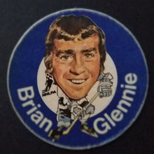 Load image into Gallery viewer, 1973-74 Mac&#39;s Milk Promo Patch Brian Glennie Cloth Sticker Decal Hockey Disc
