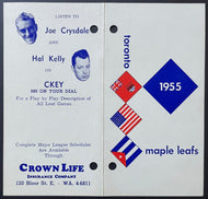 1955 Toronto Maple Leafs Crown Life CKEY International League Baseball Schedule