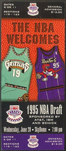 Load image into Gallery viewer, 1995 NBA Draft Ticket 1st Season Toronto Raptors Vancouver Grizzlies SkyDome
