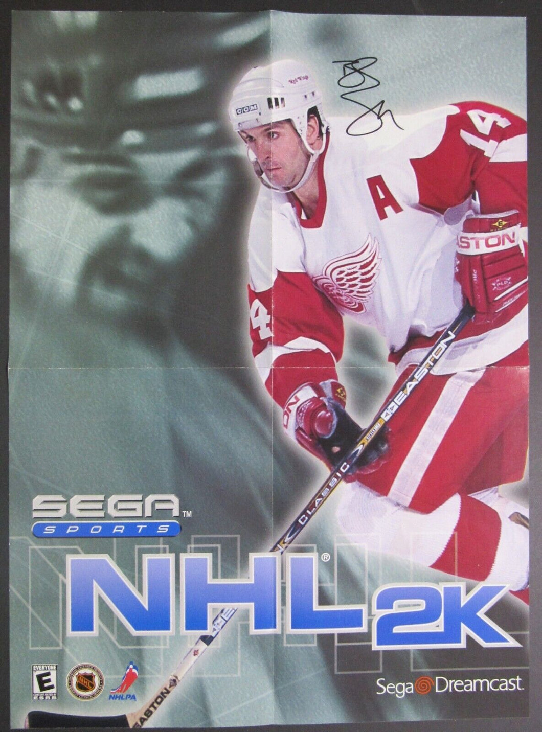 Brendan Shanahan Autographed NHL 2K Sega Foldout Poster Detroit Red Wings Hockey