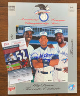 1991 ALCS Toronto Blue Jays Roberto Alomar Signed Program Autographed Cover JSA