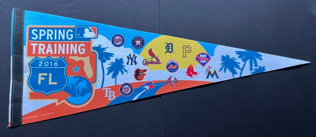 2016 MLB Baseball Spring Training Full Size Pennant 15 Team Logos
