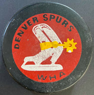 Denver Spurs WHA Hockey Game Puck Used Biltrite Slug Vintage Made In Canada