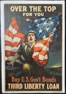 1917 Original Vintage WWI US Gov't Liberty Loan Poster War Propaganda Riesenberg