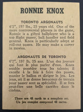 Load image into Gallery viewer, 1959 General Mills Wheaties CFL Football Ronnie Knox Toronto Argonauts Card Rare
