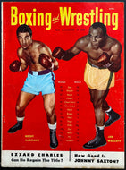 1953 Boxing And Wrestling Magazine June Issue Marciano + Walcott Front Cover