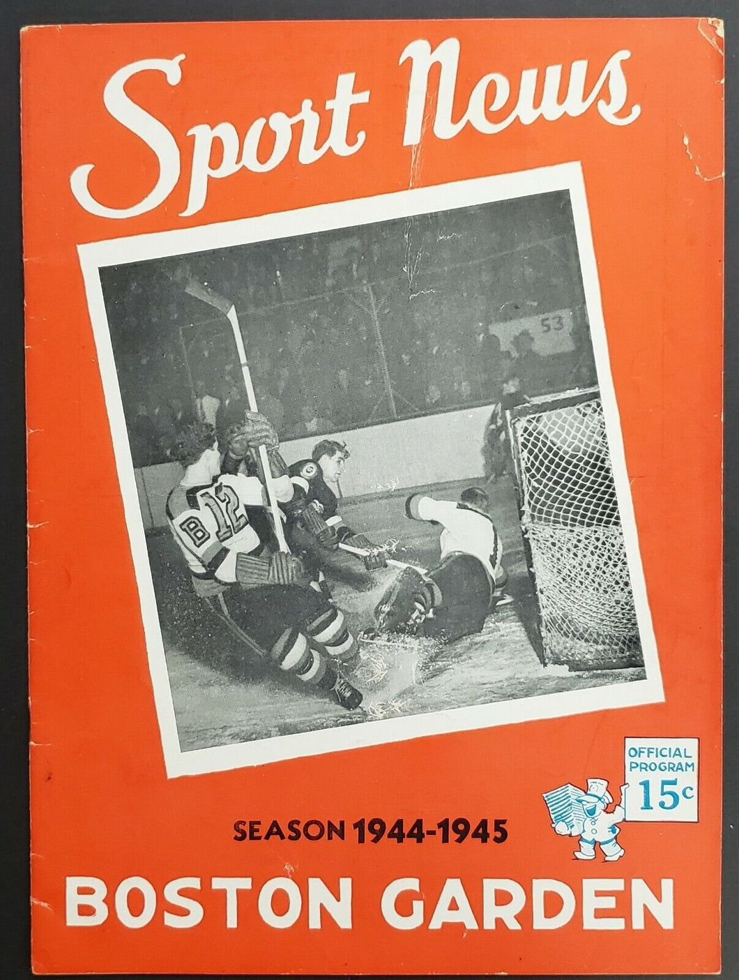 1944 Boston Garden NHL Program Detroit Red Wings vs Boston Bruins Hockey