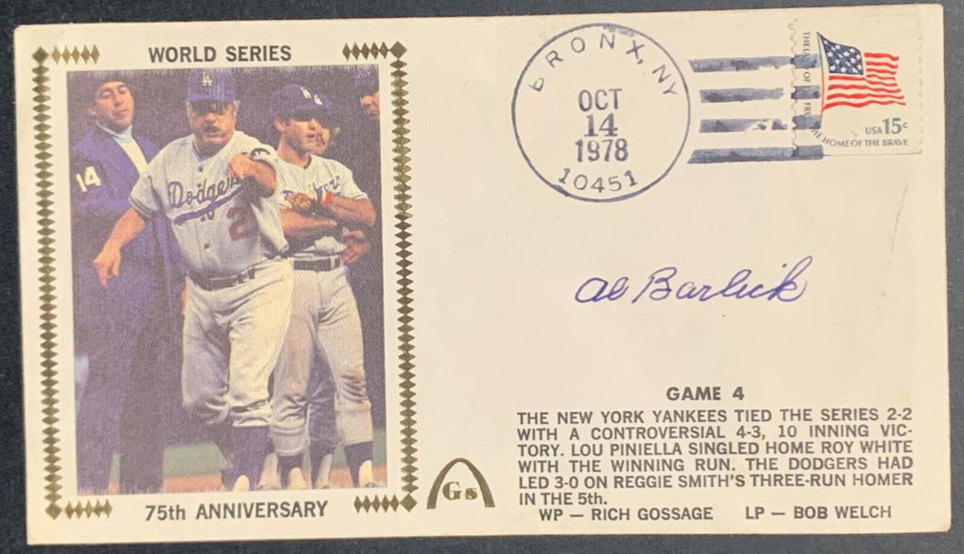 Al Barlick Baseball Hall of Fame Umpire Autographed Signed First Day Cover MLB