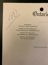 Load image into Gallery viewer, 1959 OHA Hockey Letter Signed HOFer Bill Hanley Autographed Maple Leaf Gardens
