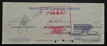 Load image into Gallery viewer, 1975 Maple Leaf Gardens President + Ballard + Crump Signed Cheque Autographed
