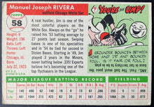Load image into Gallery viewer, 1955 Topps Baseball #58 Jim Rivera Chicago White Sox Vintage MLB Card

